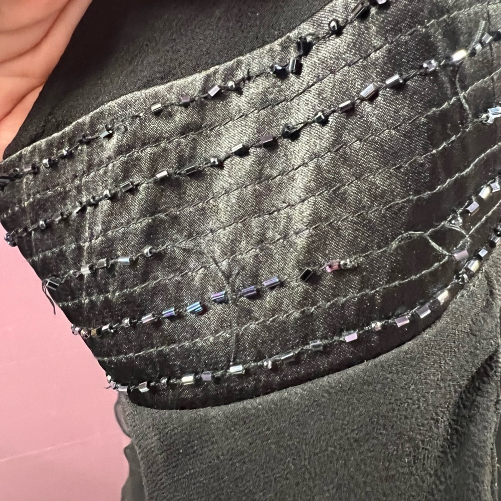 Dave & Johnny Sz 11/12 Vintage sequin Fancy tank Style short Black Dress - Picture 14 of 15